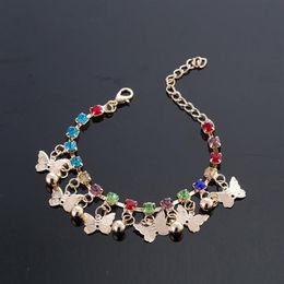 Kleeder Cute Children Beautiful Butterfly Charm Bracelet For Girls Kids Hand Chain Colorful Friend Women's Beach Bracele228J