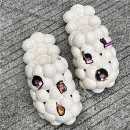 Hip Sandals Women Summer Bubble Slides with Charms Outdoor Closed Toe Slippers Massage Brand Fashion Designer Sandals 230417