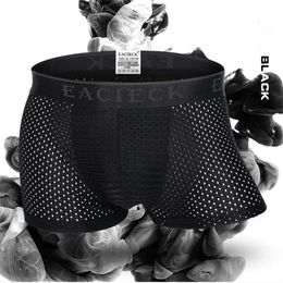 EACIECK Mesh Silk Men's Underwear Boxer shorts Four Corner Men Boxer Bodysuit Underwear 5pece Lot M- XXXLMX190904270J