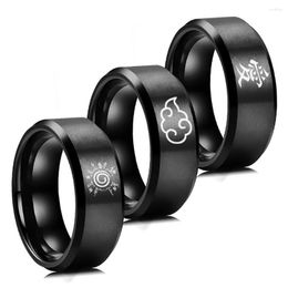 Cluster Rings BAECYT Anime Cosplay Cloud Stainless Steel For Men Women Black Matte Ring Punk Harajuku Couple