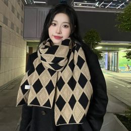 Warm Winter Cashmere Scarf for Women New Fashion Korean Style Fashion Solid Colour Double Sided Neckerchief Knitted Wraps
