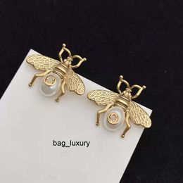 fashion luxury Stud brass material Designer 925 silver needles anti-allergic bee luxury brand earring ladies weddings parties gifts exquisite Jewellery