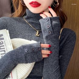 Women's T Shirts Woman Tshirts Turtleneck Autumn Winter Long Sleeve T-shirt Top Tops Mujer Camisetas