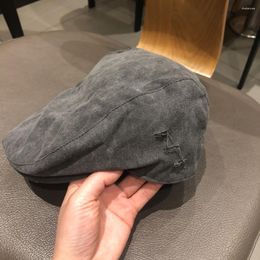 Berets Fashion Korean Version Retro Holes Big Head Girth Hats Men Spring And Summer Hat Thin Vintage Reverse Wear Caps For Women