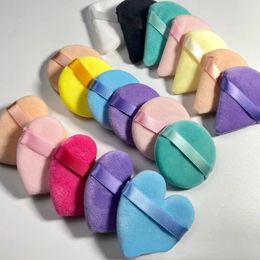 10PC Sponges Applicators Cotton Heart Shaped Powder Puff Cosmetics Soft Face Puffs Mini Make Up Sponge Velvet Tool Washable 231009