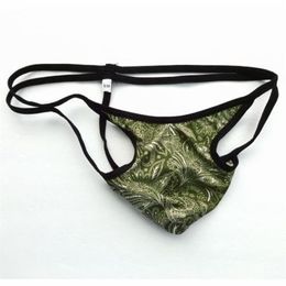 G3214 Mens String Thong Contoured Pouch Fancy Arrow front double string waist Paisley Printed nylon spandex228H