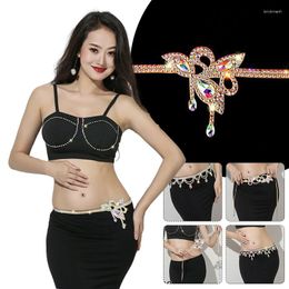 Stage Wear Women Rhinestone Belt Shiny Crystal Waist Sparkle Belly Dance Chains Body Jewelry Costume Accessory