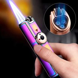 Lighters Jobon Triple Turbo Butane Torch Lighter Smoking Accessories Windproof Cigar Lighter Cool Gadgets Gift For Men Dropship Suppliers 8LF3