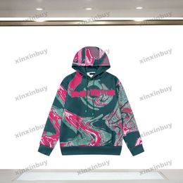 xinxinbuy Men designer Hoodie Sweatshirt tie dye letter print paris women black Grey yellow green XS-XL