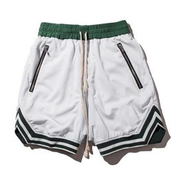 Large Size High Street Hip-Hop Fashion Brand Designer Mens Shorts with Zippers Drastring Mesh Casual Cool Guy Short Pants 073102266M