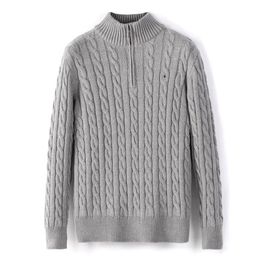 RL Mens Polo Designer Sweater S Shirts Thick Half Zipper High Neck Warm Pullover Slim Knit Knitting Jumpers Small Horse Brand Cotton Sweatshirt Fleece 616