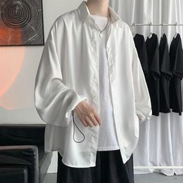 Men's Casual Shirts PR Ice Silk Drape Sun Protection Suit Drawstring Shirt Woman Fashion Oversize Clothing303F
