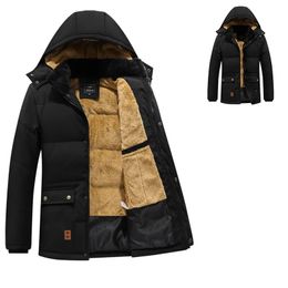Winter Windproof Mens Coat Keep Warm Thicked Plush Men's Jacket New Fashion Hooded Outdoor Jackets Classic Casual Parkas