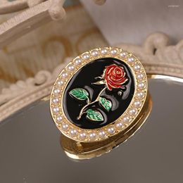 Necklace Earrings Set Exquisite Girls Drop Glaze Alloy Women Valentine's Day Gift Accessories Rose Enamel Brooch