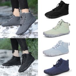 2023 Winter Warm Snow Boots Casual Shoes Women Men Black Gray Blue Light Green Size 36-47 GAI