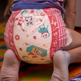 Cloth Diapers 1PCS abdl Adult Baby Diapers onesize big waist Red printing DDLG disposable diapers Diapers lover bebe dad dummy Dom 231006