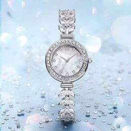 Wristwatches Luxury Women's Watch Fashion Diamond Quartz Watches Temperament Small Fishtail Bracelet Shiny Relojes Para Mujer Dresses