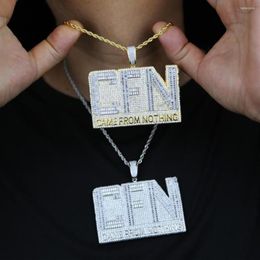 Chains Iced Out Sparking Cubic Zirconia Letter Came From Not Thing Pendant Personality Trendy Fashion Hip Hop 5A CZ CFN Charm Neck319W