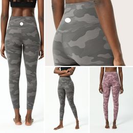 LU-3104 Women Yoga Pants Fashion Camouflage Sports Gym Wear Leggings Elastic Fitness Trousers