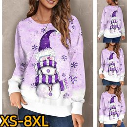 Women's Hoodies Fall Winter Crew Neck Christmas Sweatshirt Elegance Pullover Fashion Sweater Loose Tee Shirt Design Printing Tops
