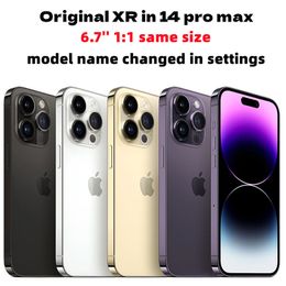 Apple Orijinal iPhone XR 13 Maks veya 14 Pro Max Style 6.7 inç Telefon Kilidi 13/14Promax Boxcamera Görünümü 4G RAM 64GB 128GB 256GB akıllı telefon