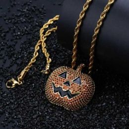 Pendant Necklaces Men's and Women's Fashion Hip-Hop Style Shiny Pumpkin Headdress Halloween Pendant Necklace Casual Street Party Jewelry Gift x1009