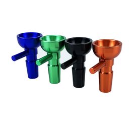 Durable Metal Hookah Bongs Bowls Slide 14mm Male with Handle Smoking Slide Bowl with Philtre Screen Mesh 5 Colours Avialable