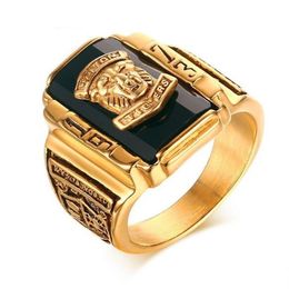 Stainless Steel Red black green blue Rhinestone 1973 Walton Tigers Signet Ring for Men 18K Gold Plated Size 7-112114