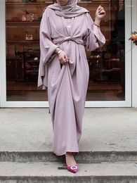 Ethnic Clothing Eid Mubarak Abaya Dresses For Women Muslim Abayas Dubai Turkey Bandage Jalabiya Arabic Party Dress Islam Vestidos Oman