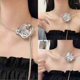 Belts Y1UB Y2K Elegant Choker Necklace For Women Trendy Ladies Long Knotted Metal Chain Necklaces 2023 Fashion Jewellery Neck Collar