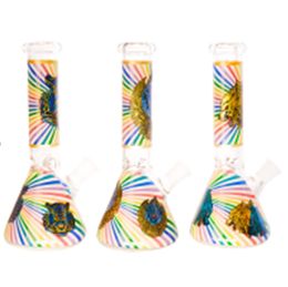 9.8 Inch Glow In the Dark Glass Beaker Bong Hookah Water Pipe Glass Water Bottles