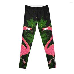 Active Pants Flamingo Leggings Women's High Waist For Physical Sportswear