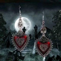 Pendant Necklaces Vintage Occult Dark Goth Pendant Earrings Gothic Rose Heart Butter Bat Earrings x1009