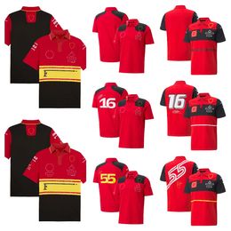 2023 new team uniform F1 racing suit men's red T-shirt plus size custom lapel POLO shirt