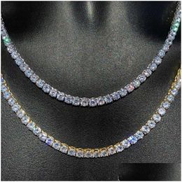 Necklaces Pendant Necklaces Hiphop 18K Gold Iced Out Diamond Chain Necklace Cz Tennis For Men And Women249Q2291472 Jewellery Necklaces Pendant