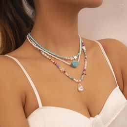 Chains Bohemian Multilayer Handmade Beaded Necklaces Ethnic Vintage Chokers For Women Colourful Bead Necklace Fashion Boho Jewellery Gift