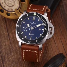 Wristwatches Men Automatic Mechanical Sapphire Stainless Steel Silver Black Ceramic Leather Watch 3-Days GMT Luminous