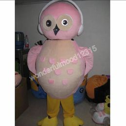 Pink Owl Mascot Costumes Carnival Hallowen Gifts Unisex Adults Fancy Games Outfit Holiday Outdoor Advertising Outfit Suit