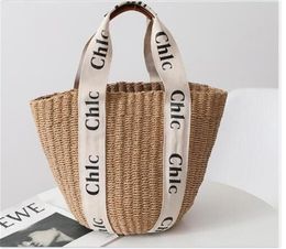 2023 Beach bag designer fashion woody raffia wedding tote bag men and women handbag woven leather bucket bags letter summer straw bag purse shopping bag wallets