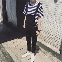 New Fashion Suspender Pants Mens Ripped Denim Bib Overalls Distressed Long Jumpsuit Designer Jeans 2464