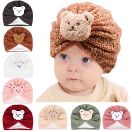 Baby Toddler Winter Hat Warm Caps Girls Boys Kids Cartoon Bear Ears Protect Hats Scarf Earflap Hood Newborn Head Accessories