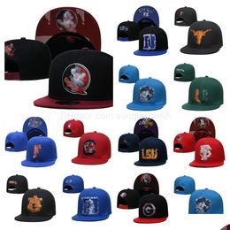 Ball Caps Fashion Unisex Basketball Snapback College Baseball Snapbacks All Teams For Men Embroidery Cotton Football Hats Hip Hop Ou Dhubr