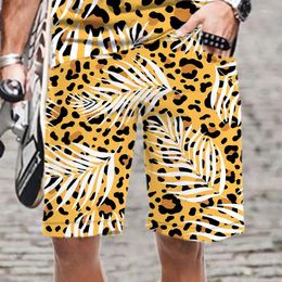 Men's Shorts Animal Leopard Print Harajuku Pattern Elastic Waist Fashion Quick Dry Swimming Men/Women 2023 3D Printed Man Casual