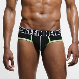 Fashion-4-PACK Seeinner Underpants Male Underwear Slip Man Sexy Panties Gay Briefs Men's Panties Erotic Large Pouch Underwear258d
