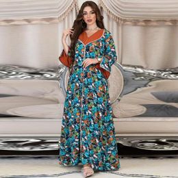 Ethnic Clothing Elegant Muslim Dress For Women Middle Eastern Perfect Abaya Eid Evening Party Islamic Turkish Jalabiya Moroccan Caftan Style