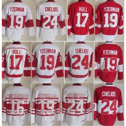 CCM Hockey Retro 17 Brett Hull Jerseys Retire 24 Chris Chelios 19 Steve Yzerman 16 Vladimir Konstantinov 5 Nicklas Lidstrom 75th Anniversary Vintage Classic Team