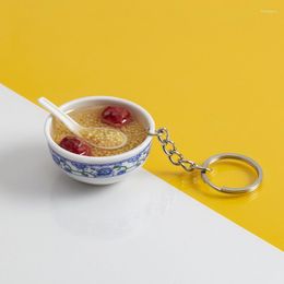 Keychains Simulation Food Key Chains All Kinds Of Porridge Keychain Chinese Style Bowl Mini Bag Pendant