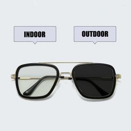 Sunglasses 2023 Luxury Men Pilot Male Polarised Pochromic Sunglass Metal Driving Glasses Drivers Eyewear