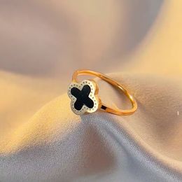 Designer Clover rings Classic Diamond wedding Ring for woman man love ring gold heart jewelry vanlentines Mothers Day Chrismas gift