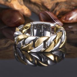 Link Bracelets Titanium Steel Cool Men Gold And Silver Color Wide Bracelet Between Stainless Jewelry